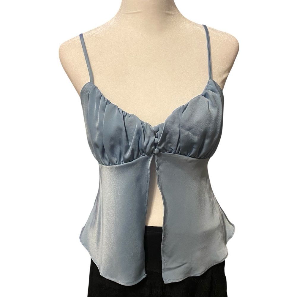 NWT L A Hearts Pacsun Blue Satin Camisole Women's Size XS Blue